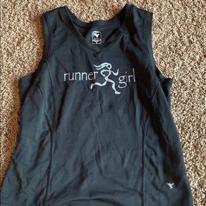 Black running tank top